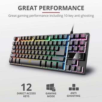 Trust GXT 833 Thado TKL Multicolor - Teclado Gaming