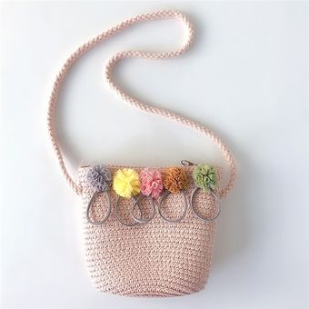 bolsos de paja con flores hechos a mano para mujer bolsos de playa bohemios de verano bolsos de lujo para mujer #Khaki 
