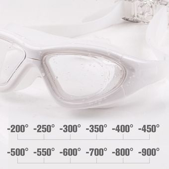 Gafas de natación antiniebla con tapones para los oídos para adultos lentes de natación con correa ajustable para miopía poca visión HD 