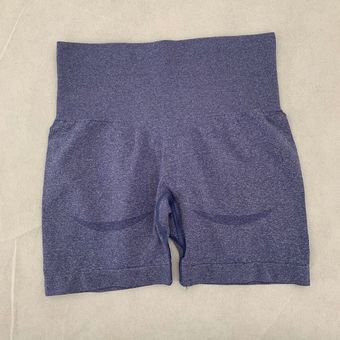 #Blue purple pantalones cortos de Yoga sin costuras,de cintura alta,Fitness,a prueba de sentadilla 
