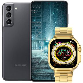 Samsung Galaxy S21 5G 128GB Negro + Smartwatch Ultra Gold Ob...