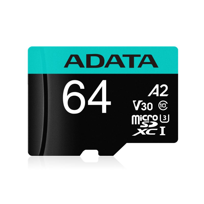 ADATA Tarjeta de Memoria Micro SDXC con Adaptador 64GB Color Negro con Azul Agua Clase 10