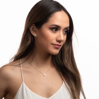 LuckyLy Collar para Mujer de Corazón con Zirconia Cúbica , Cadena de Acero  Inoxidable Mujer con Baño