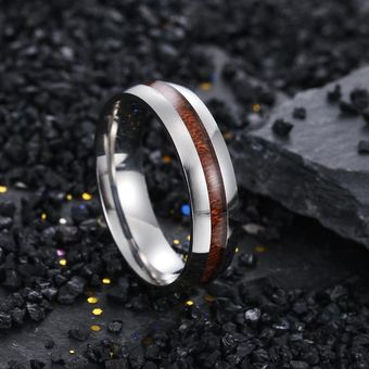 Anillo De Acero Inoxidable Negro De 6 Mm Para Hombres Anillo 
