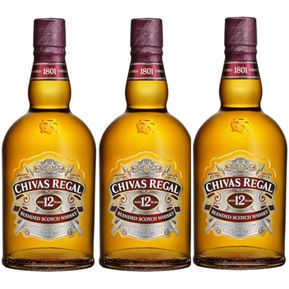 Paquete de 3 Whisky Chivas Regal Blend 12 Años 750 ml