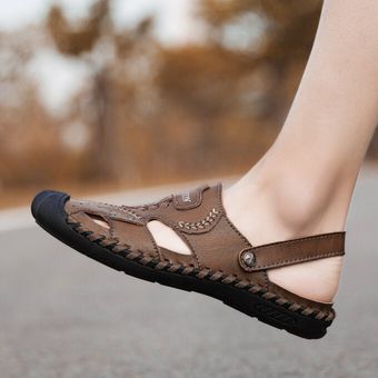 Sandalias casuales hechas a mano de Big Sze para hombre Zapatos de vadeo al aire libre de color caqui 