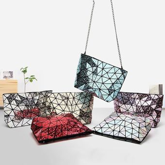PUS plegable PU RHOMBUS RHOMBUS Modelo de gotas de lluvia Bolso de un solo hombro PUS plegable PU RHOMBUS RHOMBUS Modelo de gotas de lluvia Bolso de un solo hombro