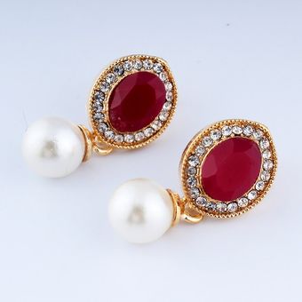 Jiayi Jia Duo India Glamour Joyas Traje Collar Colgante Rojo 