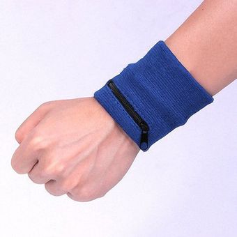 1Pcs Sport Wristband Sweatband Football Yoga Gym Basketball Running  Sweat-absorbent Zippered Pocke 