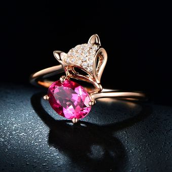 Bague Ringen Design Silver 925 Open Ring Woman Fox Animal De 