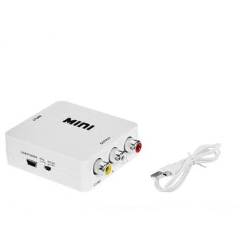 Adaptador HDMI-compatible Para Mini compuesto CVBS RCA AV Video Converter 