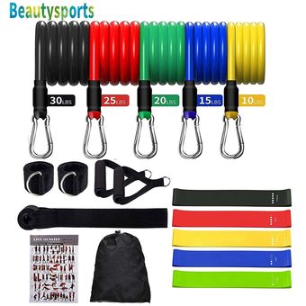 17 pieces Pull Rope Resistance Bands Set Yoga Pilates Exer ~ 