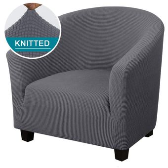 #Knitted White Funda de tela Jacquard de punto para silla de Club,funda de sofá elástica,Protector de muebles,fundas de LICRA para sillón,1 ud. 