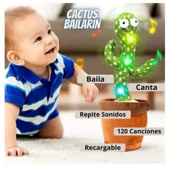 Cactus Bailarín Musical Repite voz Recargable juguete niños GENERICO