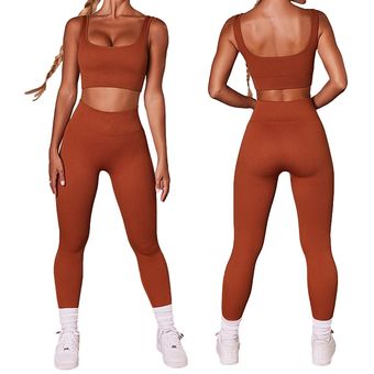 Conjuntos de Yoga sin costuras mallas sujetador camisa de manga larga Top c 