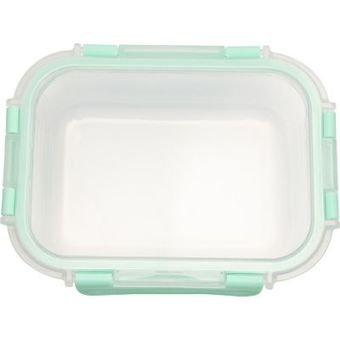 Contenedor de vidrio rectangular 1 l con tapa clip