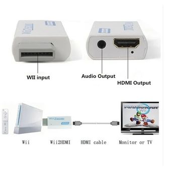 Wii hdmi convertidor adaptador wii a hdmi audio hdmi 1080p GENERICO