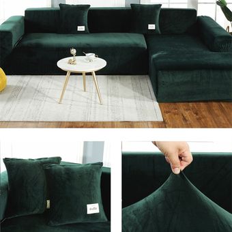 funda de sofá gruesa de terciopelo para sala de estar,toalla antideslizante,funda de sofá elástica,color sólido,CO85 # #style6 
