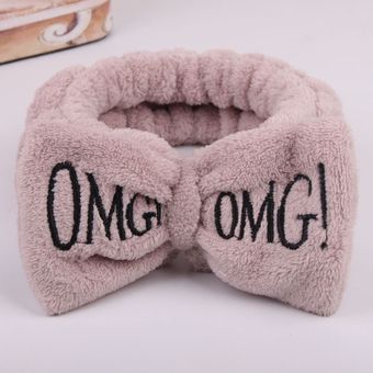 accesorios para el pelo turbante bandanas de lana Coral con letras OMG novedad de Cinta para el pelo con lazo para mujer y niña 