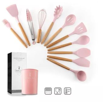 Cucharones Set 12 Utensilios De Cocina Silicona Resistente Calor GENERICO