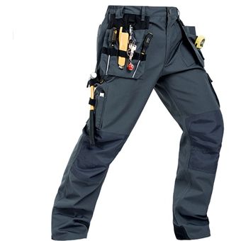 ropa de trabajo gris oscura pantalones de algodón sarga B131 WAN（#Dark Grey） pantalones de trabajo pantalones de construcción para hombres Ropa de trabajo pantalones de trabajo artesanales para hombres 
