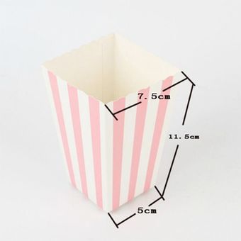 bolsa de recue Caja de palomitas de maíz onduladas de papel a rayas 