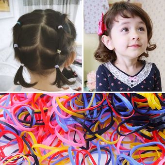 1000 unidspack 2021 nuevo lindo colorido niñas Niño de colores de caramelo de goma elástica banda Scrunchie pelo de cola de caballo Accesorios de cabeza 