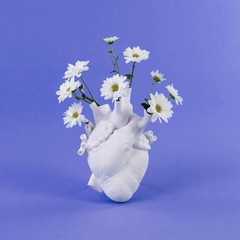Corazón Blanco cerámica decoración del hogar Floreros planta de la flor del florero del pote 13 17 Blanco 9 cm 
