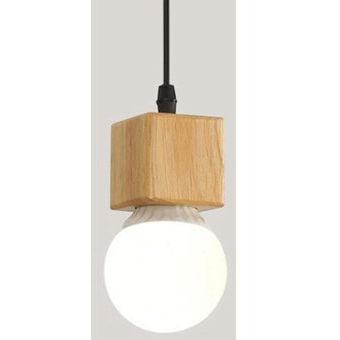 Lámpara De Colgante Nórdica De Madera E27 Moderna 