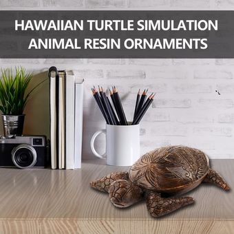 Hawaiian Sea Tortuga Simulación Animal Resina Adornos Decoración Meticulosa 