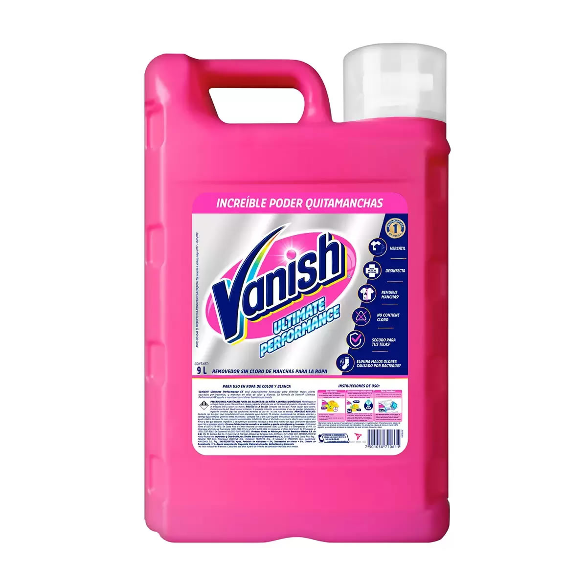 Detergente En Líquido de 9 L Sin Cloro Vanish 617560 CST - Rosa