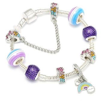 15 Adorables Perlas De Arco Iris Encanto Chica Pulsera Arco 
