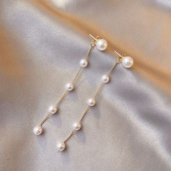 Pendientes De Mujer Con Borlas De Perlas De Aguja S925 De De 
