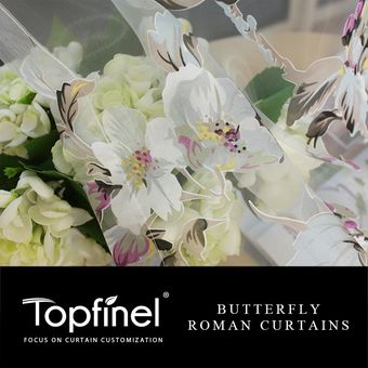 Topfinel Bien vendido tul floral moderno de alta cad para ventan 