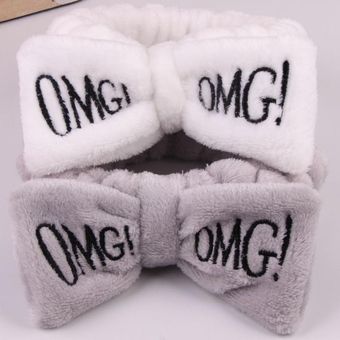 Cinta para cabeza con lazo para niña banda para el cabello suave con letras OMG Coral accesorios para el cabello coleteros 
