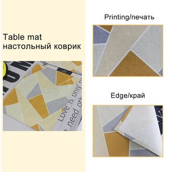 Posavasos con patrón geométrico Mantel Individual con estampado de linterna decoración de mesa de estilo nórdico tapete de lino con Graffiti servilleta De 42x32cm 