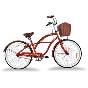 Bicicleta Urbana Aluminio Monk Crusier Rodada 26 Rojo