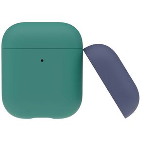 Funda Para AirPods Silicon Dual Cap Tapas Intercambiables-Verde