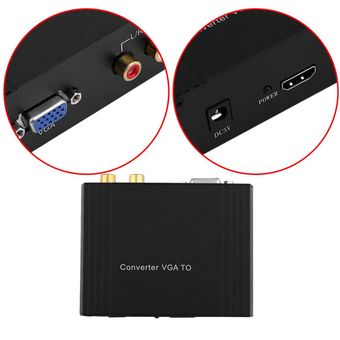 1080P HDMI-Compatible con VGA R  L Adaptador Convertidor de Audio Adaptador HDCP 