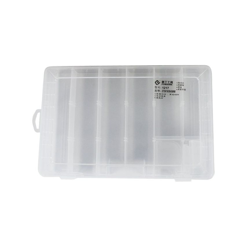 1217 Caja de herramientas de plástico Caja de herramientas transparentes Componentes electrónicos Caja de tornillo