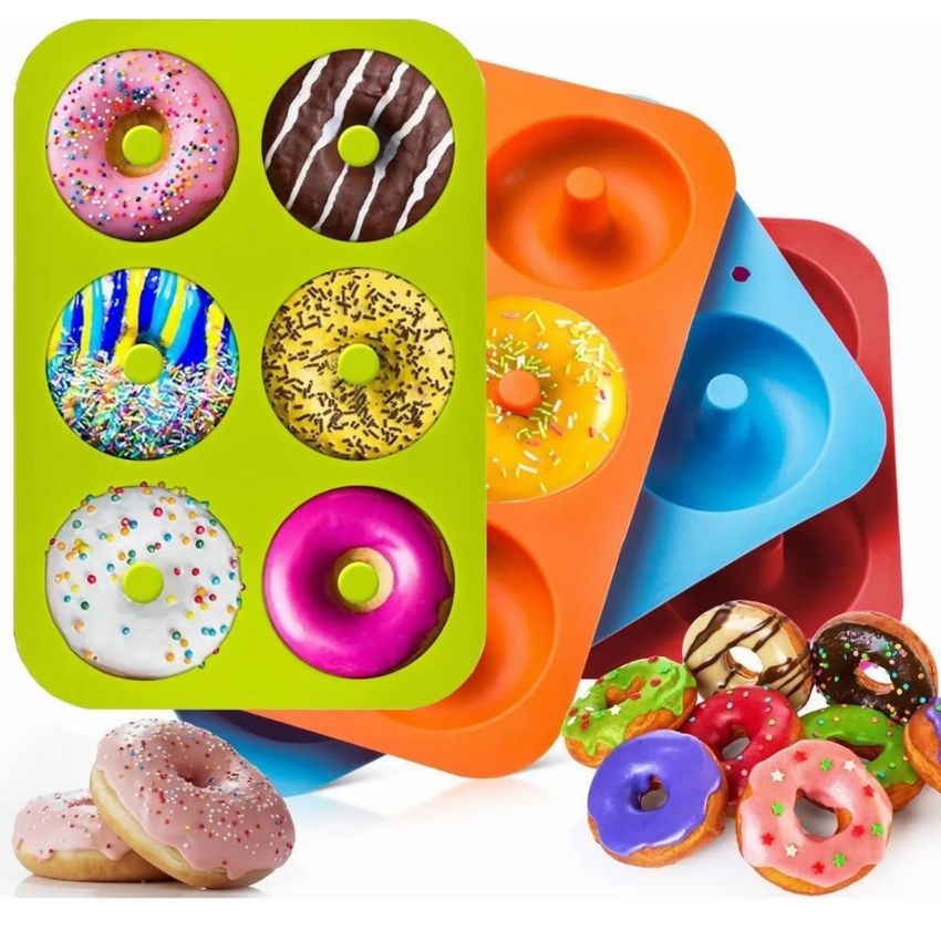 molde para galletas anillo para hornear pasteles tazas para magdalenas 4 moldes de silicona para donuts 6 cavidades para hornear donuts en forma perfecta 