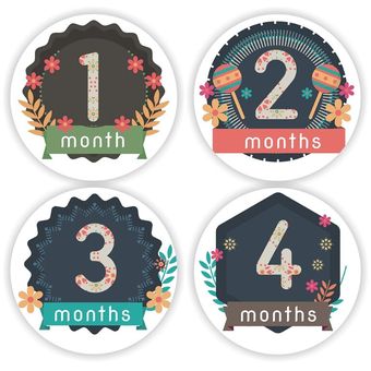 12 Uds bebé embarazada pegatinas mensuales registro de memoria adhes 