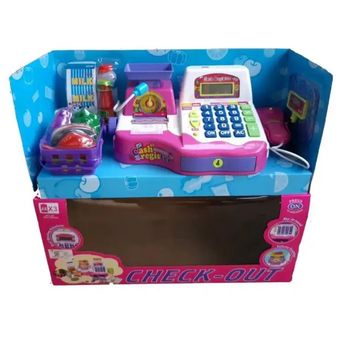 Juguete inteligente de caja registradora, cajero para niños con escáner de  pago, lector de tarjetas de frutas, máquina de tarjetas de crédito, juego