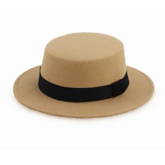 Sombrero plano clásico para mujer  sombrero Fedora De ala ancha De f 