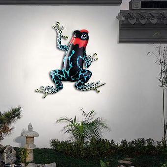 Escultura Colgante De Rana Decoración Colorida De La Negro Azul Rojo 