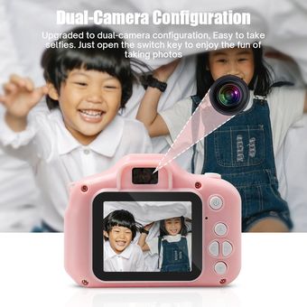cámara de fotos para niños regalo de cumpleaños de Navidad Mini cámara de doble lente para niños juguetes para bebés cámara Digital de vídeo 1080P 