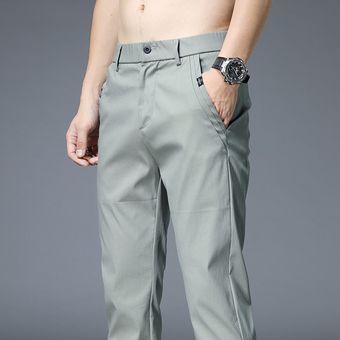 #Light grey NOVEDAD DE VERANO delgada pantalones casuales para homb 