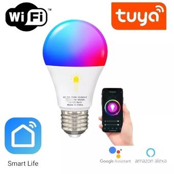 Tuya-bombilla inteligente E27 B22 RGB, luz LED regulable con WiFi