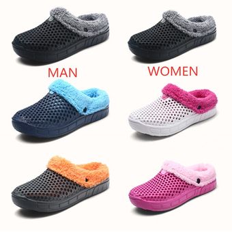 sandalias cálidas para mujer calzado para jardín JUN zuecos de terciopelo #Grey zapatos de invierno de piel Unisex zapatillas de Invierno para mujer Zapatillas STS para mujer 