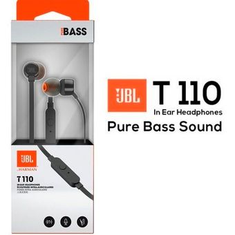 Audífonos JBL T110 In-ear Pure Bass Negro JBL